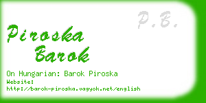 piroska barok business card